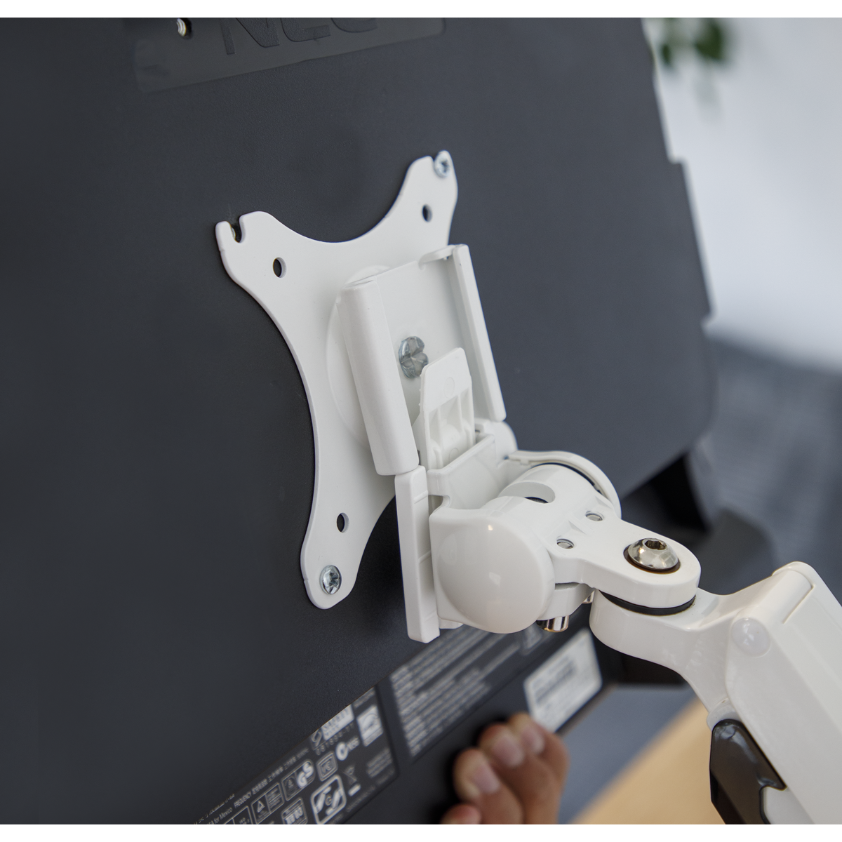 Dellonda Adjustable Single Monitor Arm with 360° Rotation - White