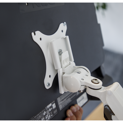 Dellonda Adjustable Single Monitor Arm with 360° Rotation - White
