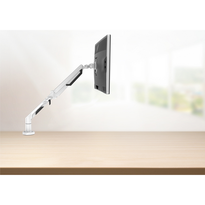 Dellonda Adjustable Single Monitor Arm with 360° Rotation - White