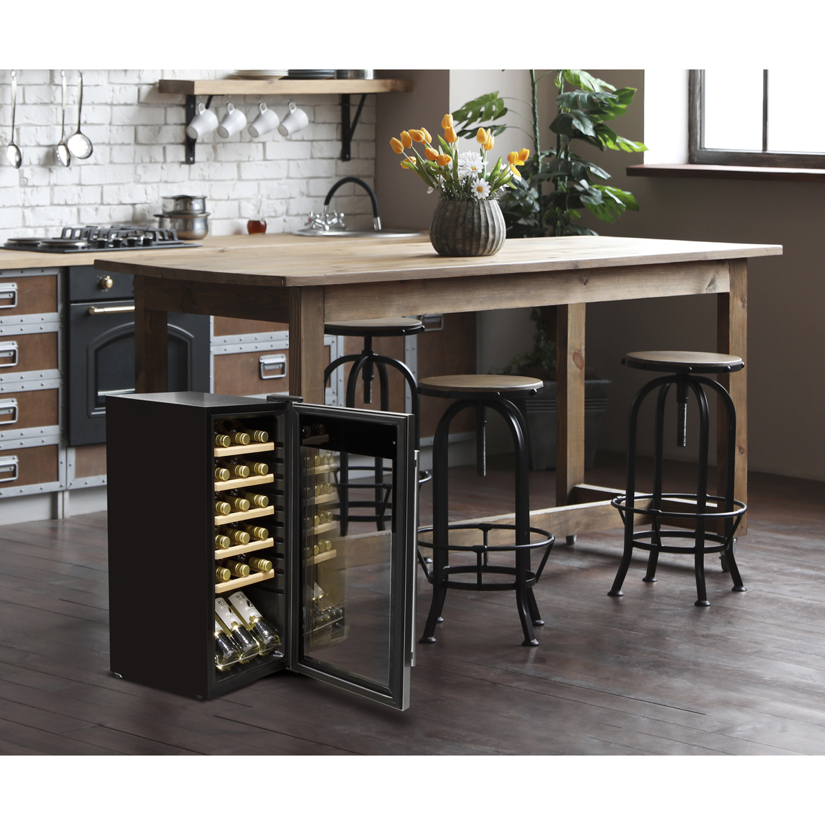 Baridi 18 Bottle Wine Fridge & Cooler - Stainless Steel