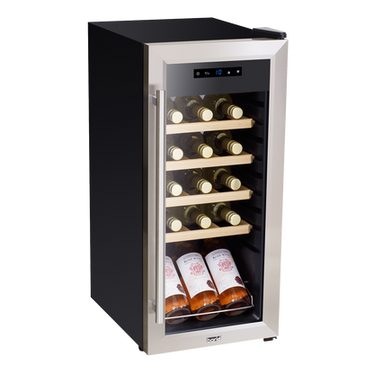 Baridi 18 Bottle Wine Fridge & Cooler - Stainless Steel