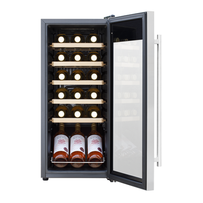 Baridi 18 Bottle Wine Fridge & Cooler - Stainless Steel