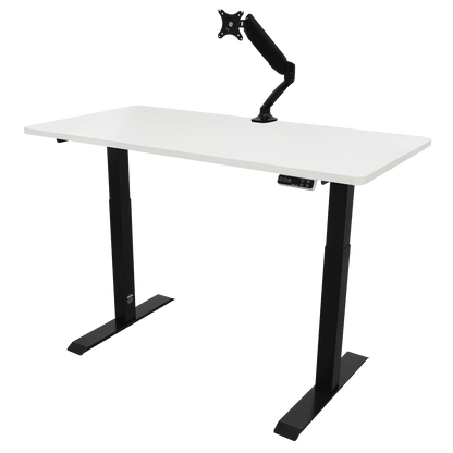 Dellonda White Electric Height Adjustable Standing Desk, 1400 x 700mm Dual Motor 100kg