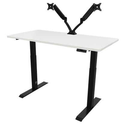 Dellonda White Electric Height Adjustable Standing Desk, 1400 x 700mm Dual Motor 100kg