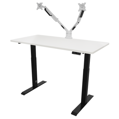 Dellonda White Electric Height Adjustable Standing Desk, 1400 x 700mm Dual Motor 100kg