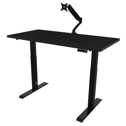 Dellonda Black Electric Height Adjustable Standing Desk, 1400 x 700mm Dual Motor 100kg