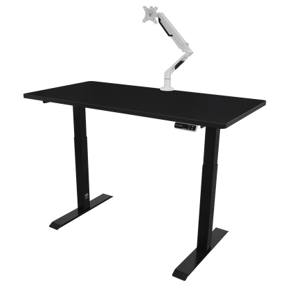 Dellonda Black Electric Height Adjustable Standing Desk, 1400 x 700mm Dual Motor 100kg