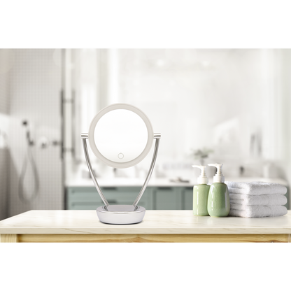Dellonda Freestanding Double-Sided LED Vanity Mirror 7.5"