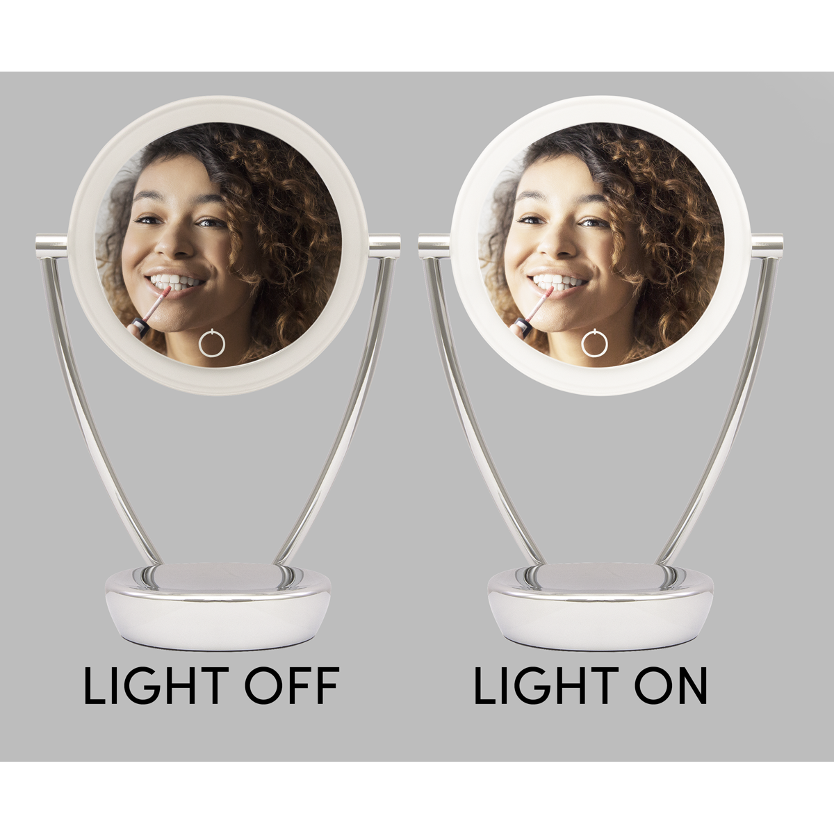 Dellonda Freestanding Double-Sided LED Vanity Mirror 7.5"