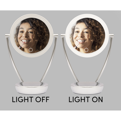 Dellonda Freestanding Double-Sided LED Vanity Mirror 7.5"