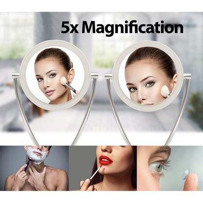 Dellonda Freestanding Double-Sided LED Vanity Mirror 7.5"