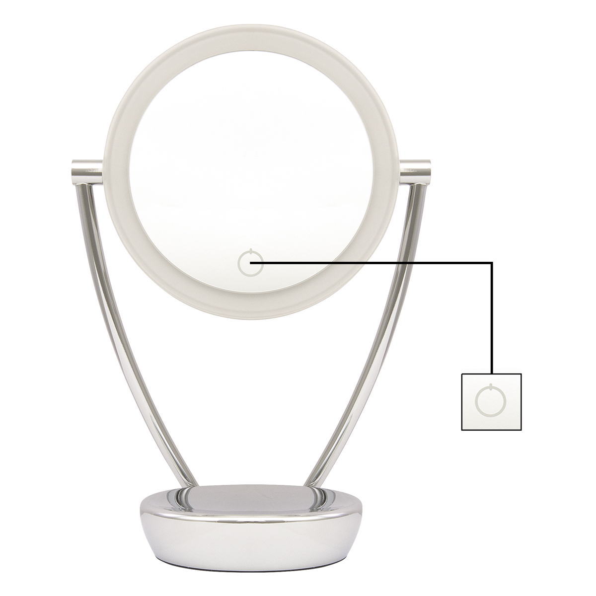 Dellonda Freestanding Double-Sided LED Vanity Mirror 7.5"