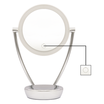 Dellonda Freestanding Double-Sided LED Vanity Mirror 7.5"