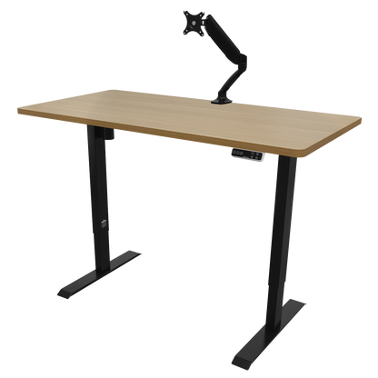 Dellonda Oak Electric Adjustable-Height Standing Desk with Memory, Quiet & Fast 1400 x 700mm