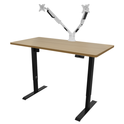 Dellonda Oak Electric Adjustable-Height Standing Desk with Memory, Quiet & Fast 1400 x 700mm