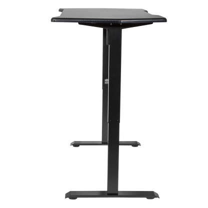 Dellonda Carbon Fibre Effect Electric Height Adjustable Standing Desk with Memory, Quiet, 1400 x 700mm