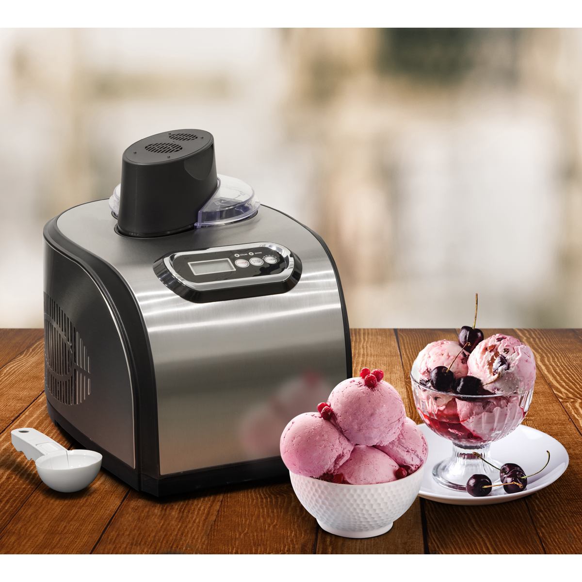 Baridi Ice Cream, Gelato & Sorbet Machine with Fast-Freeze Compressor Cooling 1.5L Capacity