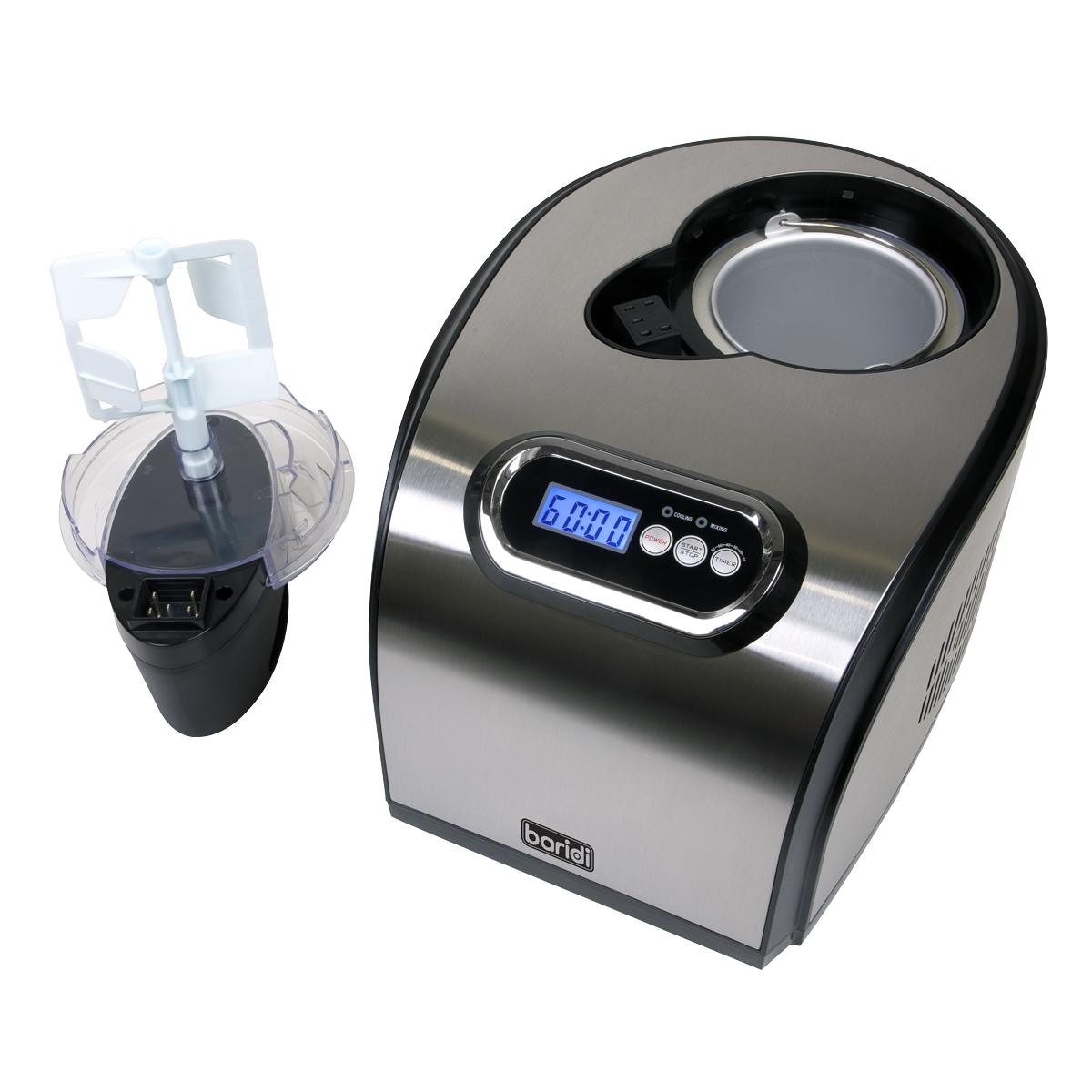 Baridi Ice Cream, Gelato & Sorbet Machine with Fast-Freeze Compressor Cooling 1.5L Capacity
