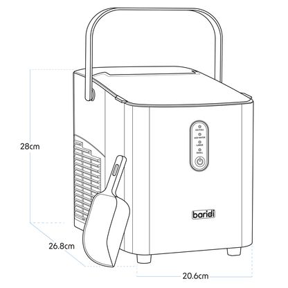 Baridi Ice Cube Maker with LED Display & 10 Minute Freeze