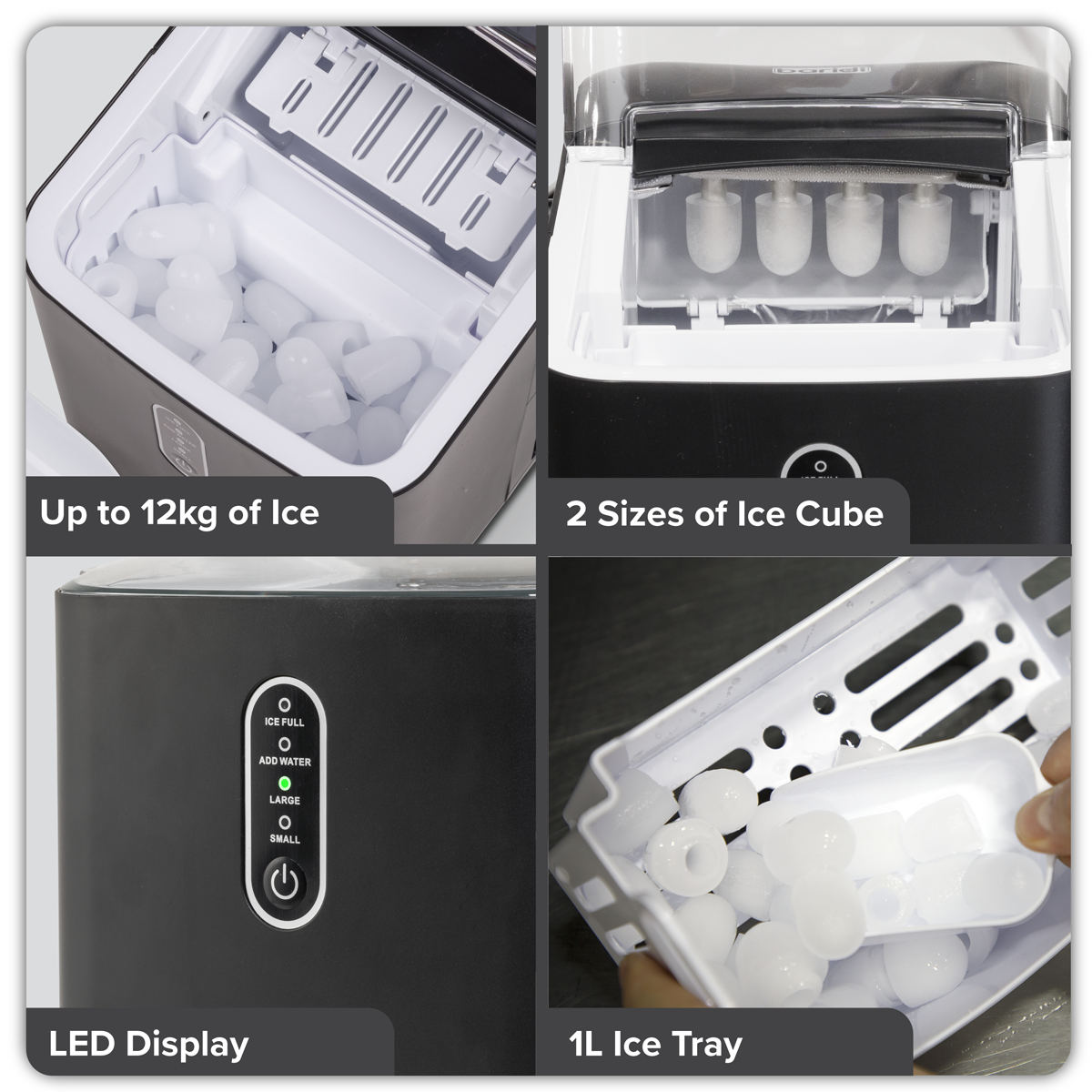 Baridi Ice Cube Maker with LED Display & 10 Minute Freeze