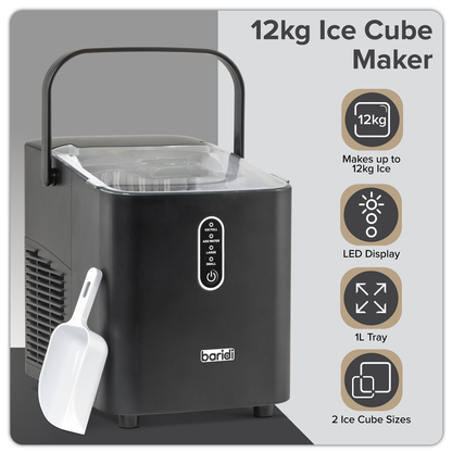 Baridi Ice Cube Maker with LED Display & 10 Minute Freeze