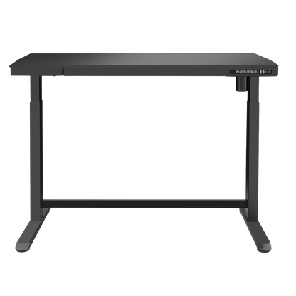 Dellonda Single Motor Ultra-Quiet Electric Desk with Control Panel, USB Port & Drawer - Black Desktop