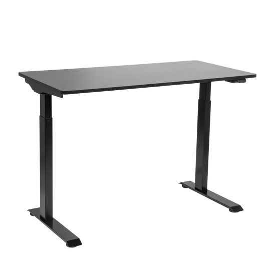Dellonda Single Motor Ultra-Quiet Adjustable-Height Electric Sit/Stand Desk - Black Desktop