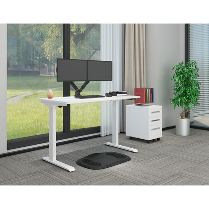 Dellonda Single Motor Ultra-Quiet Adjustable-Height Electric Sit/Stand Desk - White Desktop