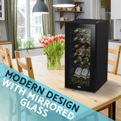 Baridi 18 Bottle Wine Fridge & Cooler - Black