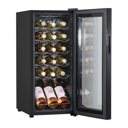 Baridi 18 Bottle Wine Fridge & Cooler - Black
