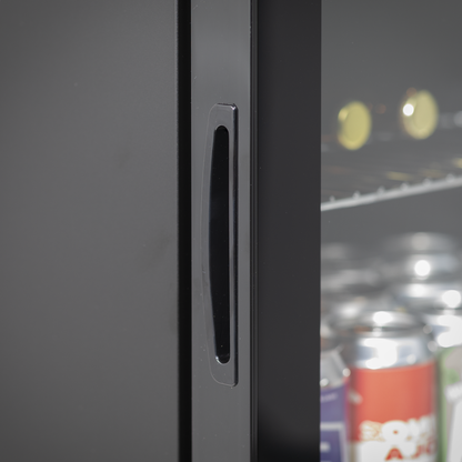 Baridi Beer & Drinks Fridge with LED Light, Black and Glass Door 60L