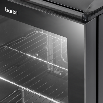 Baridi Beer & Drinks Fridge with LED Light, Black and Glass Door 60L