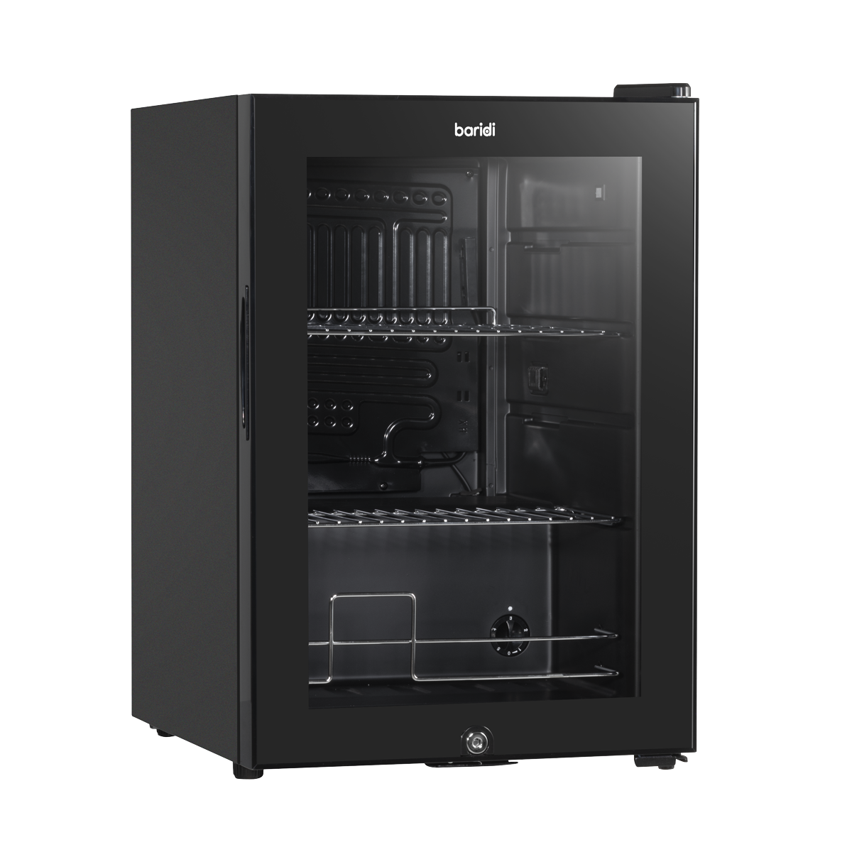 Baridi Beer & Drinks Fridge with LED Light, Black and Glass Door 60L