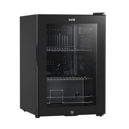 Baridi Beer & Drinks Fridge with LED Light, Black and Glass Door 60L