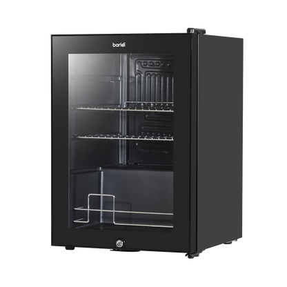 Baridi Beer & Drinks Fridge with LED Light, Black and Glass Door 60L