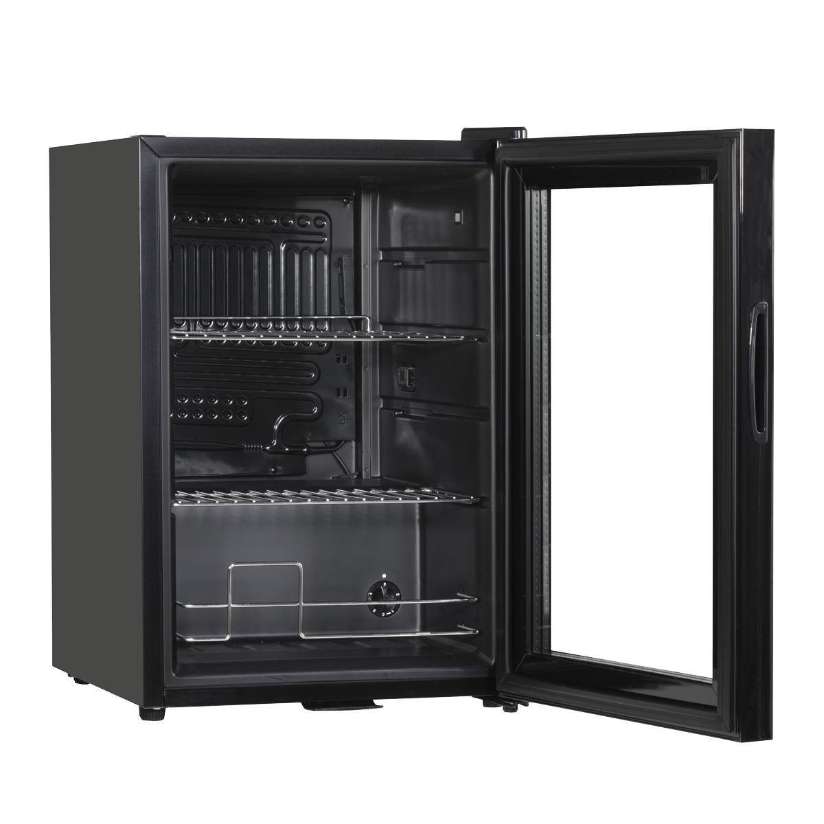 Baridi Beer & Drinks Fridge with LED Light, Black and Glass Door 60L