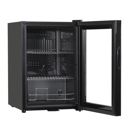 Baridi Beer & Drinks Fridge with LED Light, Black and Glass Door 60L