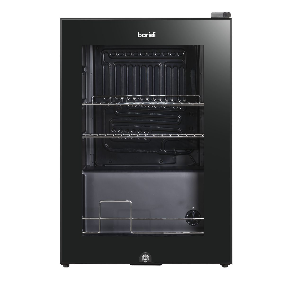 Baridi Beer & Drinks Fridge with LED Light, Black and Glass Door 60L