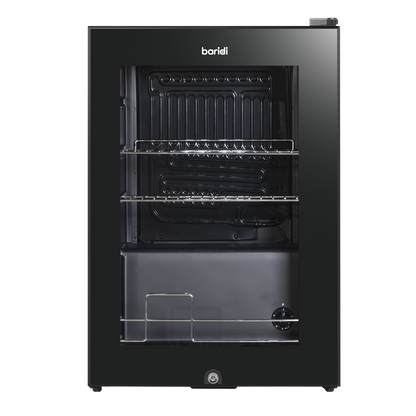 Baridi Beer & Drinks Fridge with LED Light, Black and Glass Door 60L