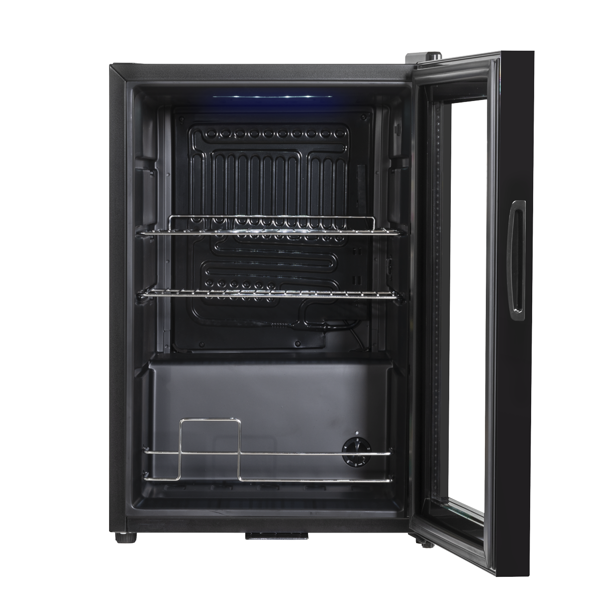 Baridi Beer & Drinks Fridge with LED Light, Black and Glass Door 60L