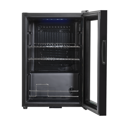 Baridi Beer & Drinks Fridge with LED Light, Black and Glass Door 60L