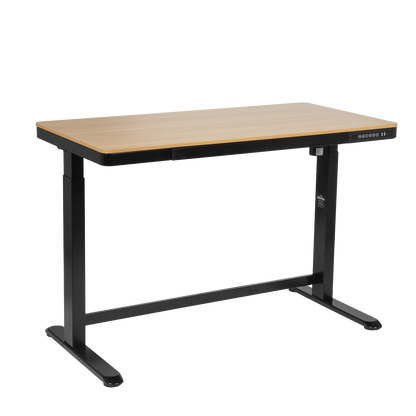 Dellonda Single Motor Ultra-Quiet Electric Desk with Control Panel, USB Port & Drawer - Oak Desktop
