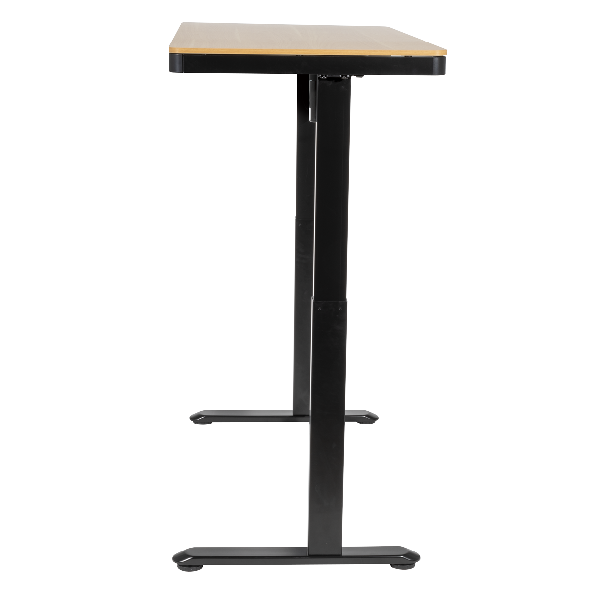 Dellonda Single Motor Ultra-Quiet Electric Desk with Control Panel, USB Port & Drawer - Oak Desktop