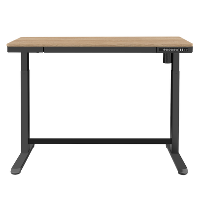 Dellonda Single Motor Ultra-Quiet Electric Desk with Control Panel, USB Port & Drawer - Oak Desktop