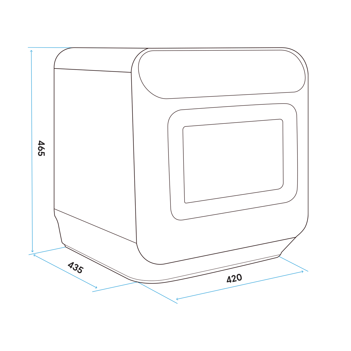 Baridi Tabletop Dishwasher 3 Place Settings 6L Capacity