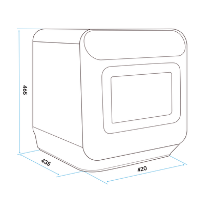 Baridi Tabletop Dishwasher 3 Place Settings 6L Capacity