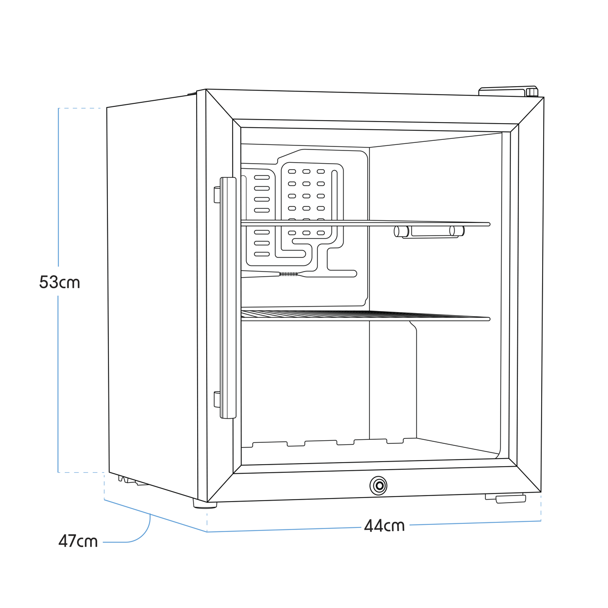 Baridi Mini Tabletop Beer & Drinks Fridge 50L Capacity - Stainless Steel