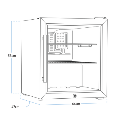 Baridi Mini Tabletop Beer & Drinks Fridge 50L Capacity - Stainless Steel