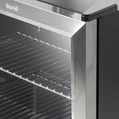 Baridi Mini Tabletop Beer & Drinks Fridge 50L Capacity - Stainless Steel