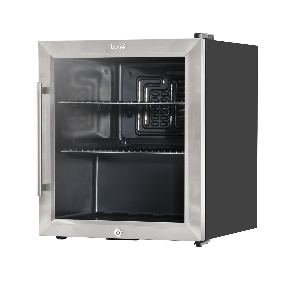 Baridi Mini Tabletop Beer & Drinks Fridge 50L Capacity - Stainless Steel